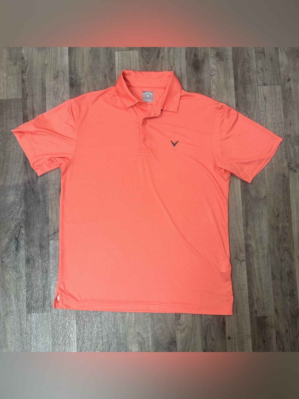 Callaway Golf Polo Shirt Men’s Medium Coral Performance Stretch Short Sleeve